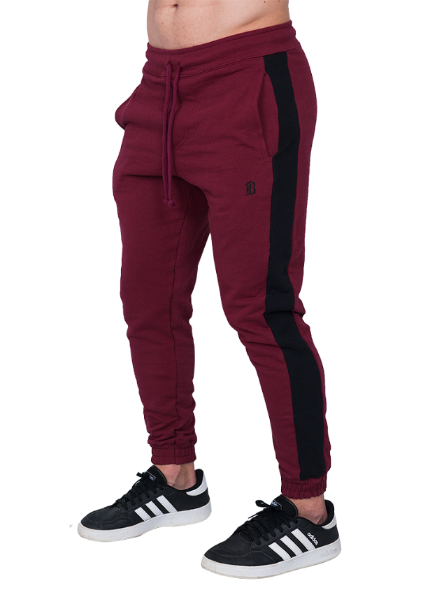 Calça Moletom Slim Masculina Jogger Vermelho Bordô com Fixa