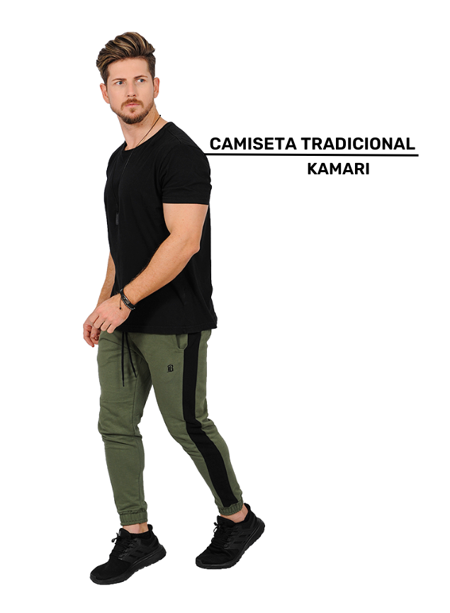 Calça Moletom Slim Masculina Jogger Verde com Faixa Lateral Preta