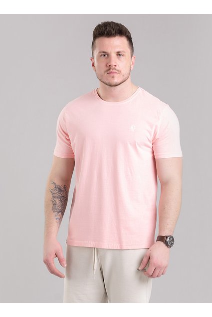 Camiseta Tradicional Masculina Estonada Salmão Estilo e Conforto