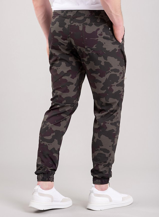 Calça Tactel Jogger Masculina Elast Fit Camuflada Verde Militar Blühen