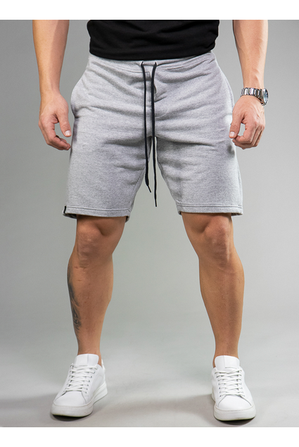 Bermuda Moletom Masculina Tradicional Básica Mescla Cinza 452