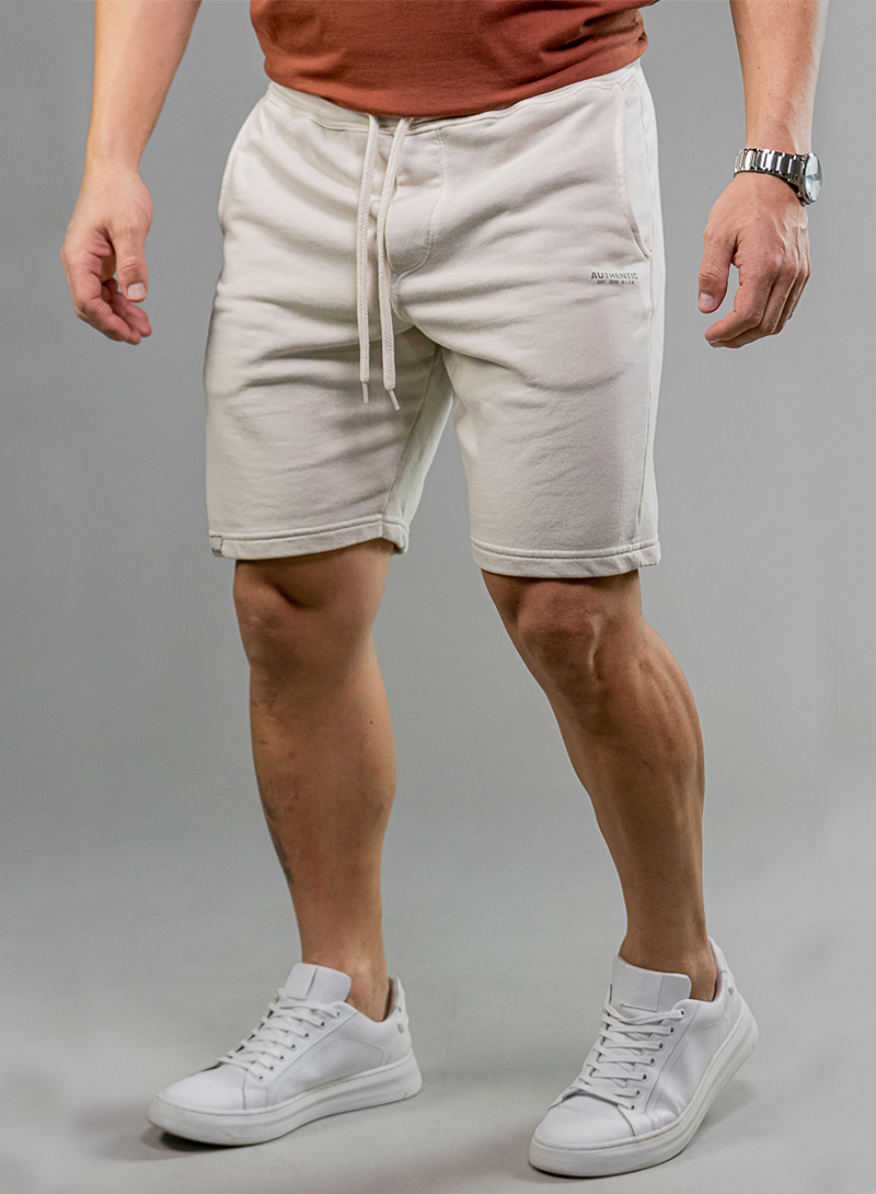 Bermuda Moletom Masculina Tradicional Básica Off White Estonada