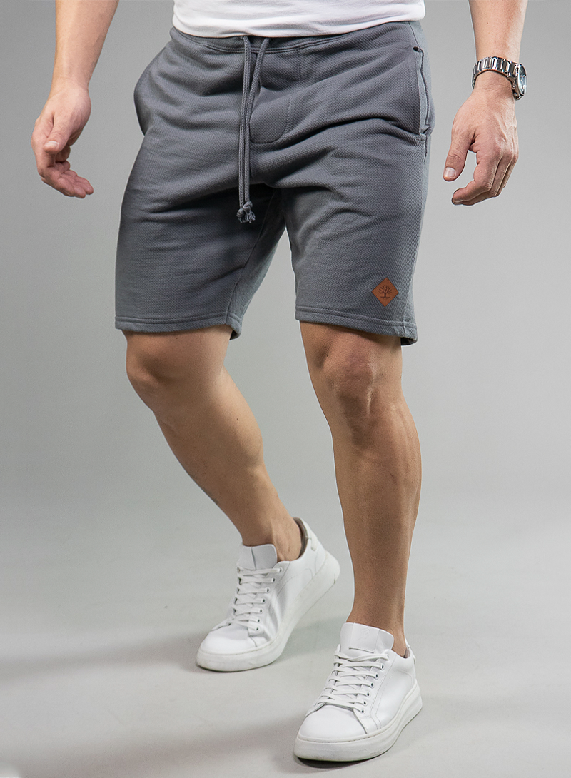 Bermuda Moletom Masculina Tradicional Básica Chumbo Cinza 53