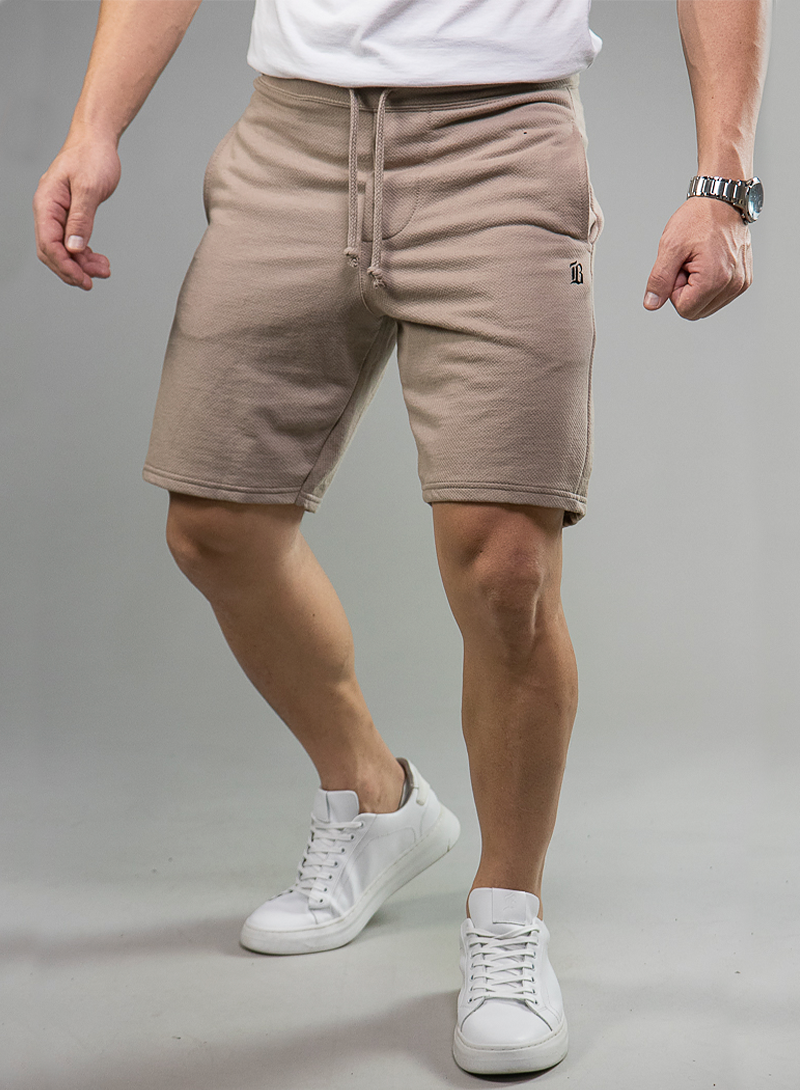 Bermuda Moletom Masculina Tradicional Básica Caqui