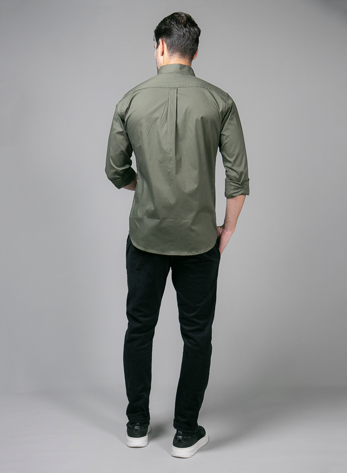 Militar Camisa Verde Formal Verde Militar Hombre Camisa Verde
