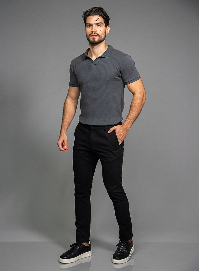 Calça Sarja Masculina Slim Preta Blühen