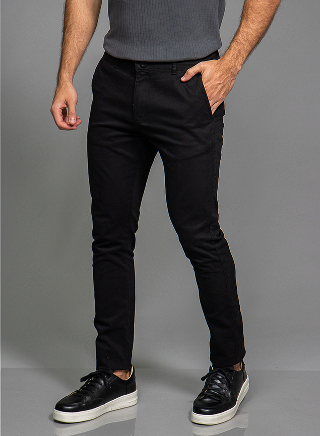 Calça Sarja Masculina Slim Preta Blühen