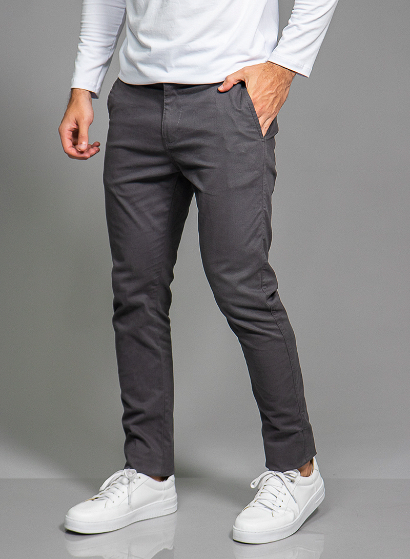 Calça Sarja Masculina Slim Chumbo Blühen