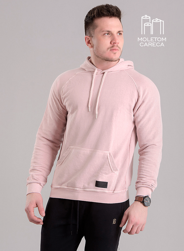 Capuz Moletom Masculino Gola Careca Moletom Rosa Careca Casaco