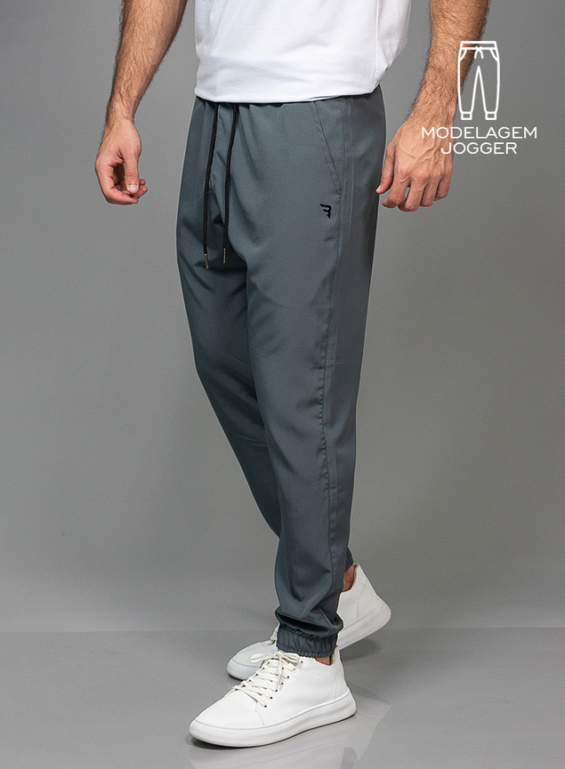 Calça Tactel Jogger Masculina Elast Fit Chumbo Blühen