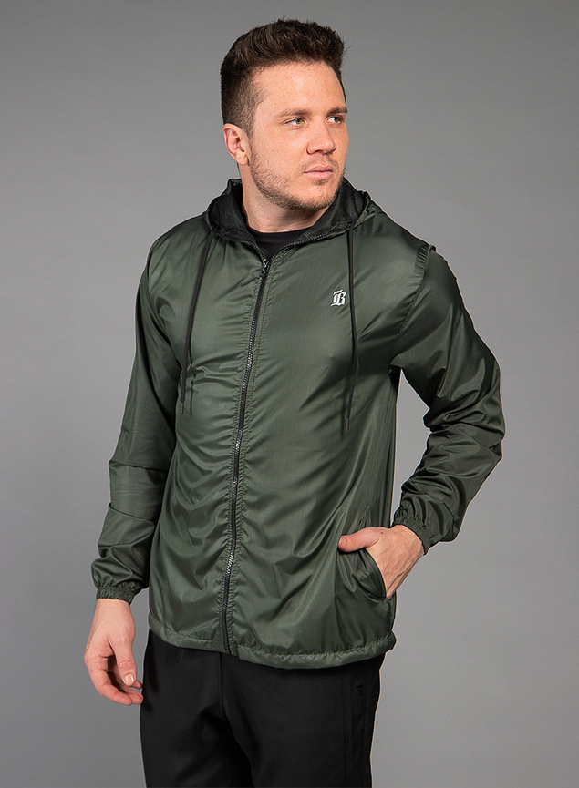 Jaqueta Corta Vento Masculino Verde Militar Conforto, Mobilidade