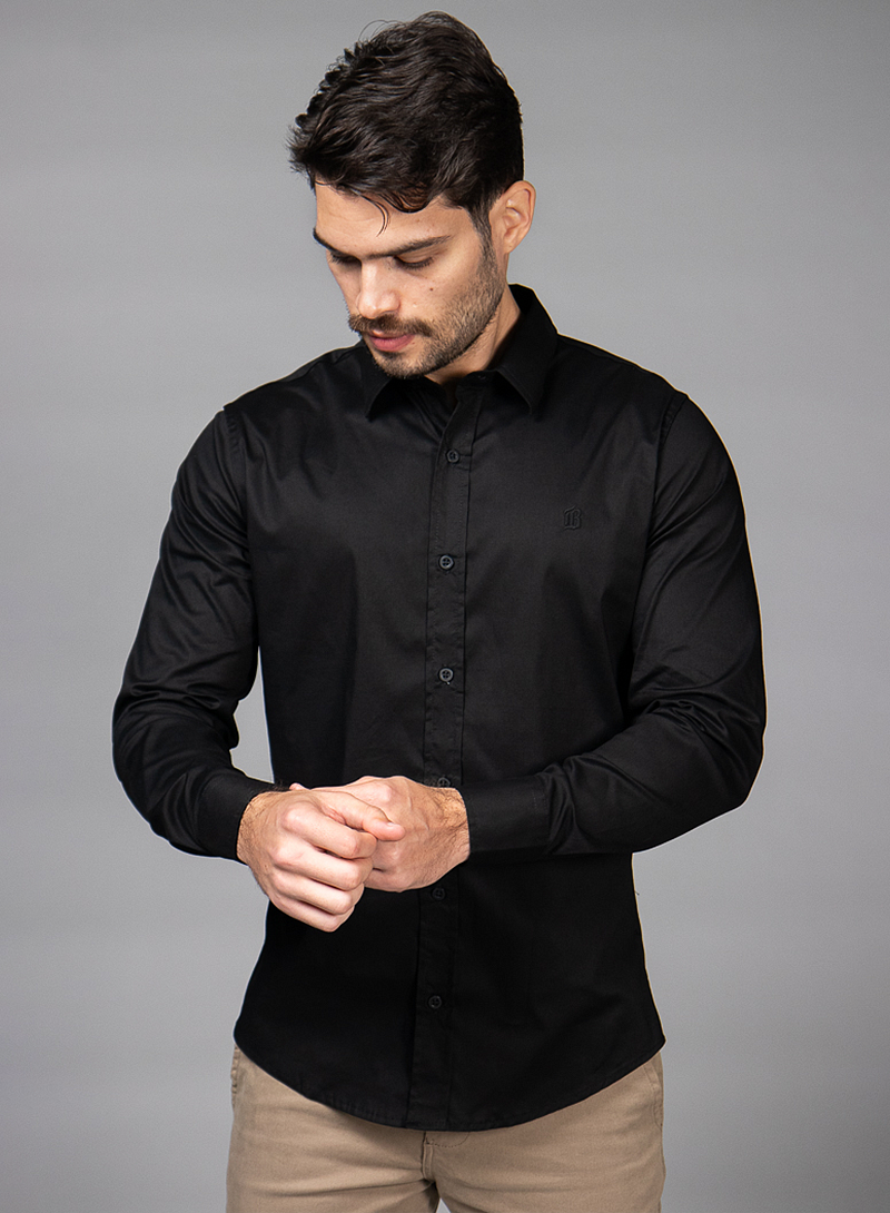 Camisa Social Masculina Manga Longa Office Elegância e