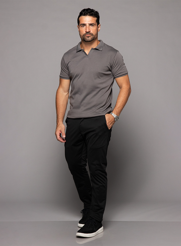 Camisa Polo Italiana Riviera Chumbo | Sofisticação Blühen
