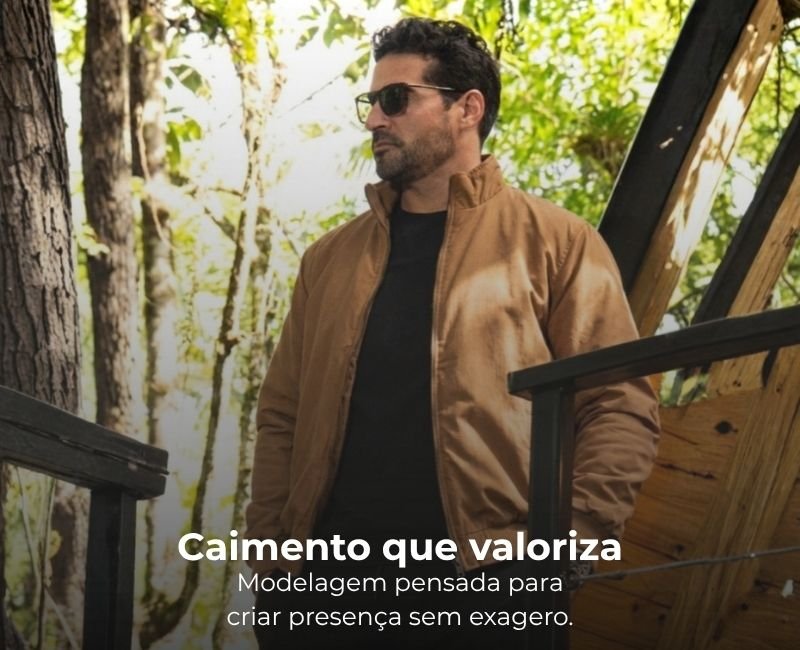 jaqueta bomber masculina caramelo