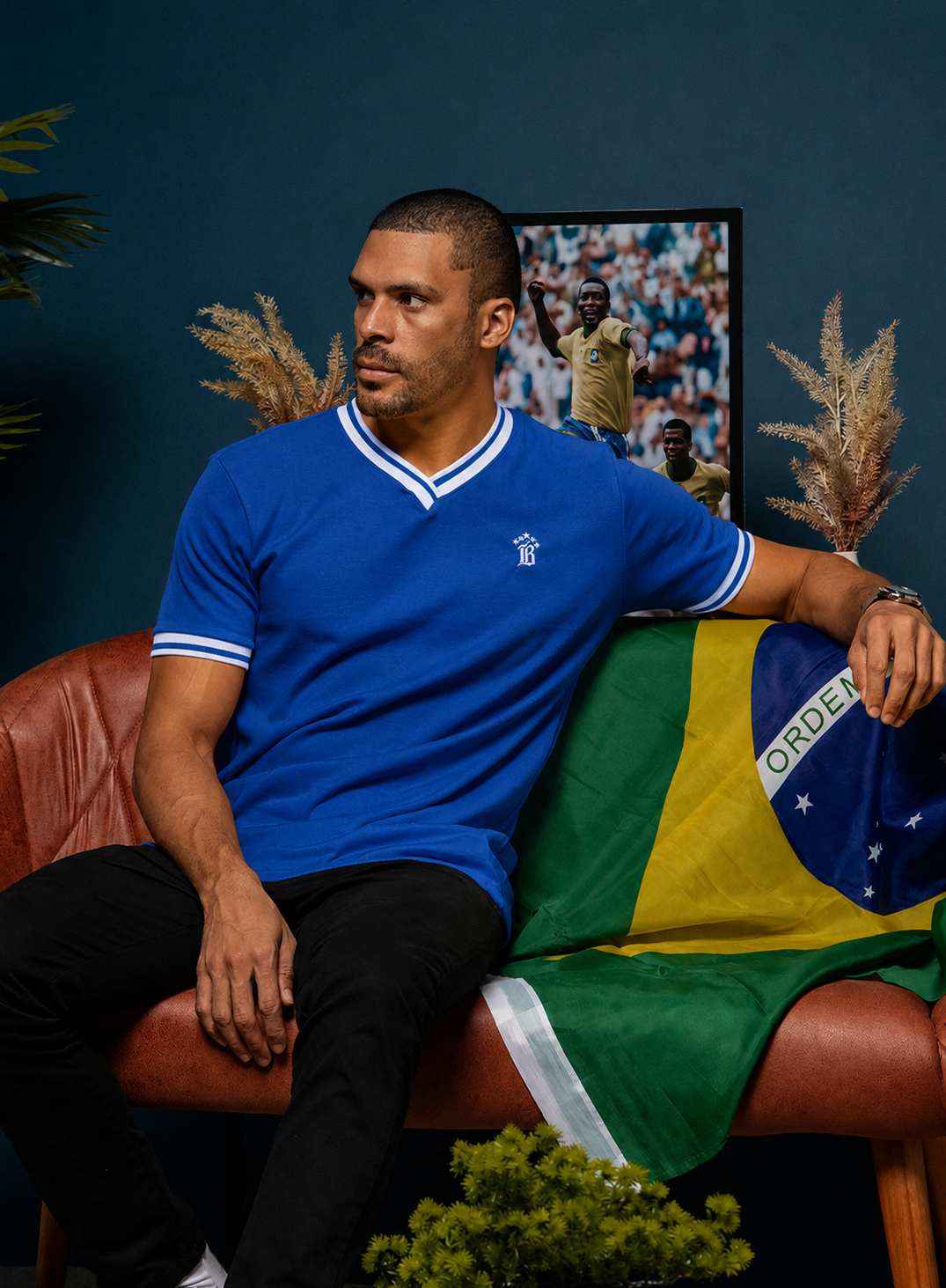 camiseta brasil collection azul copa mundo hexa