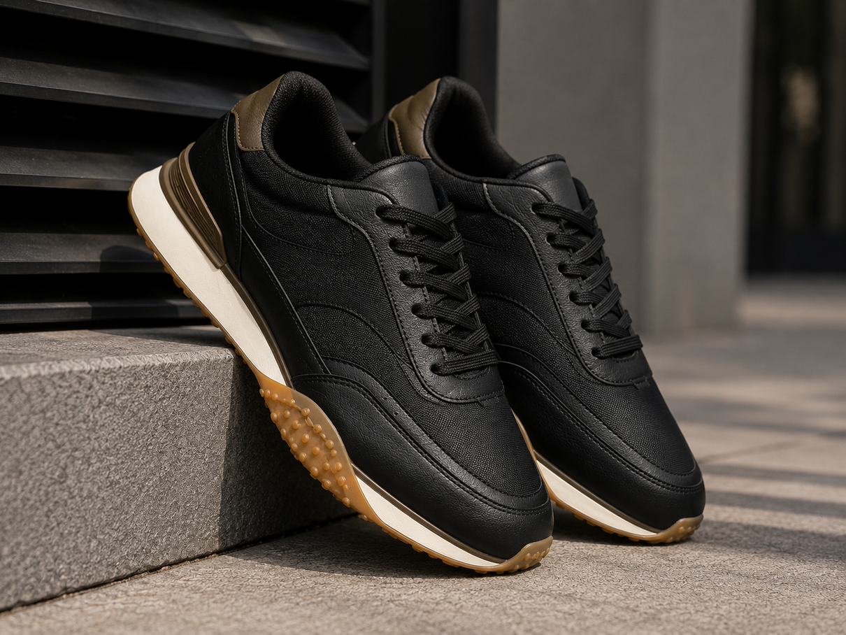 tenis masculino casual sintetico branco com cinza solado marrom conforto 4