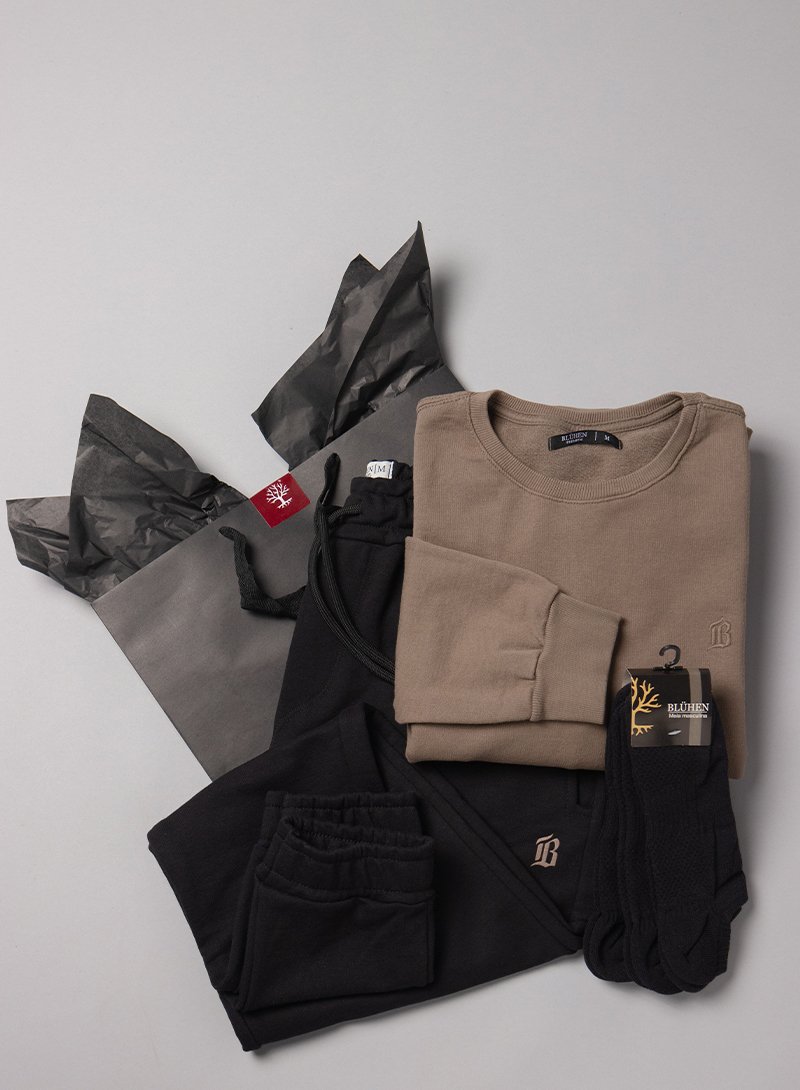 kit presente masculino comfort confortavel calca moletom blusao meia inverno marido namorado aniverario 2