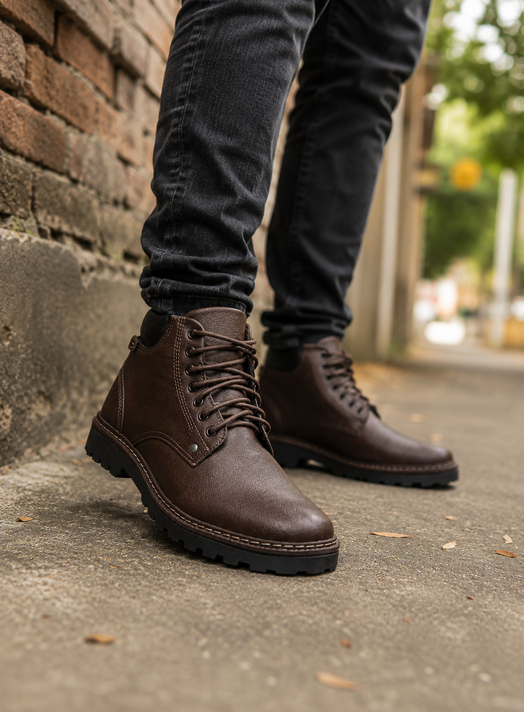 bota de couro masculina tratorada field bluhen urbano cidade marrom cafe 1 1