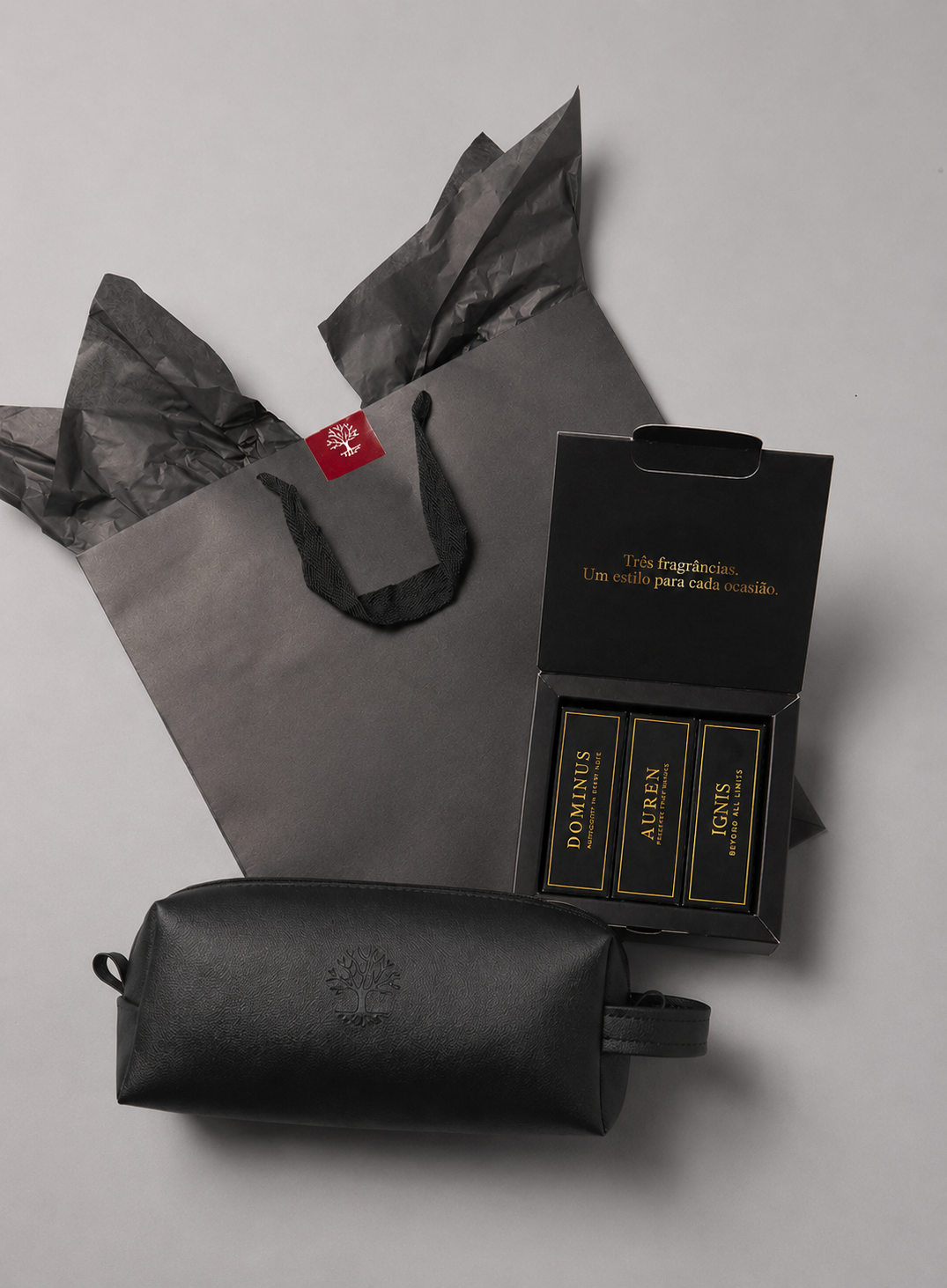 kit masculino presente namorado marido 3 fragrancias perfume necessaire aniversario