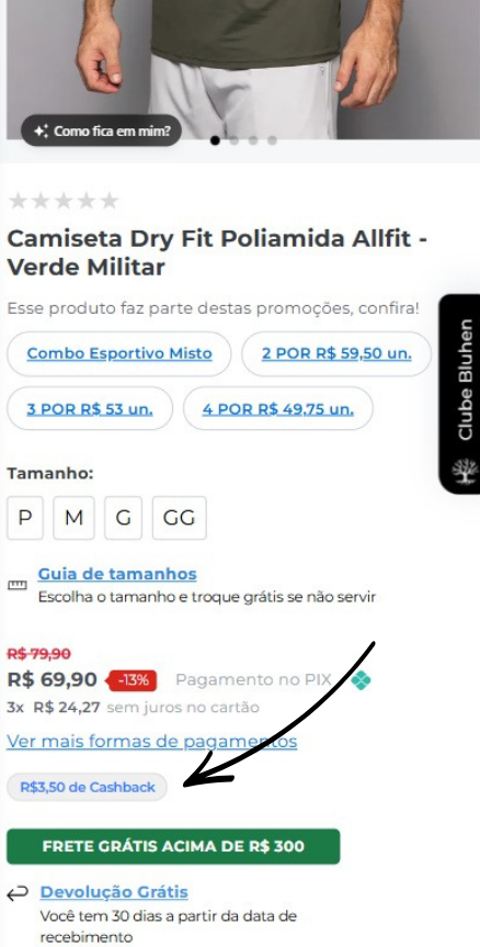 print cashback no produto