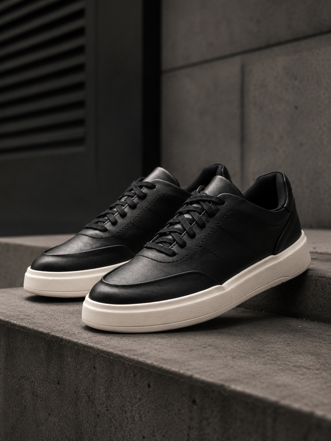 tenis casual masculino de couro preto prime bluhen solado tr 6 1