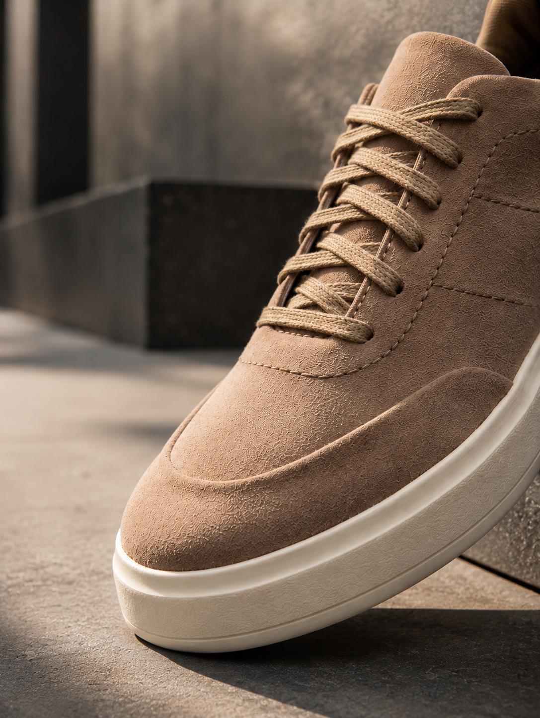 tenis casual masculino de couro bege prime bluhen solado tr 7 1